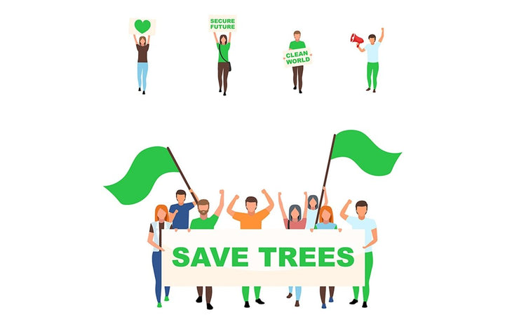 Environmental movement flat concept vector illustrations set