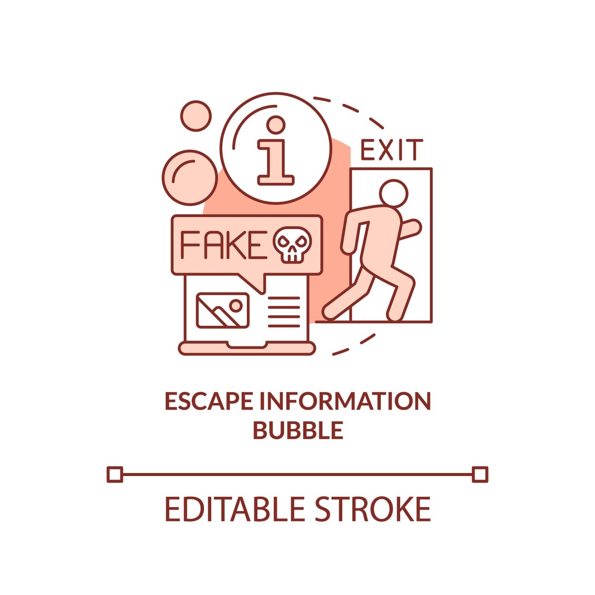Escape information bubble red concept icon