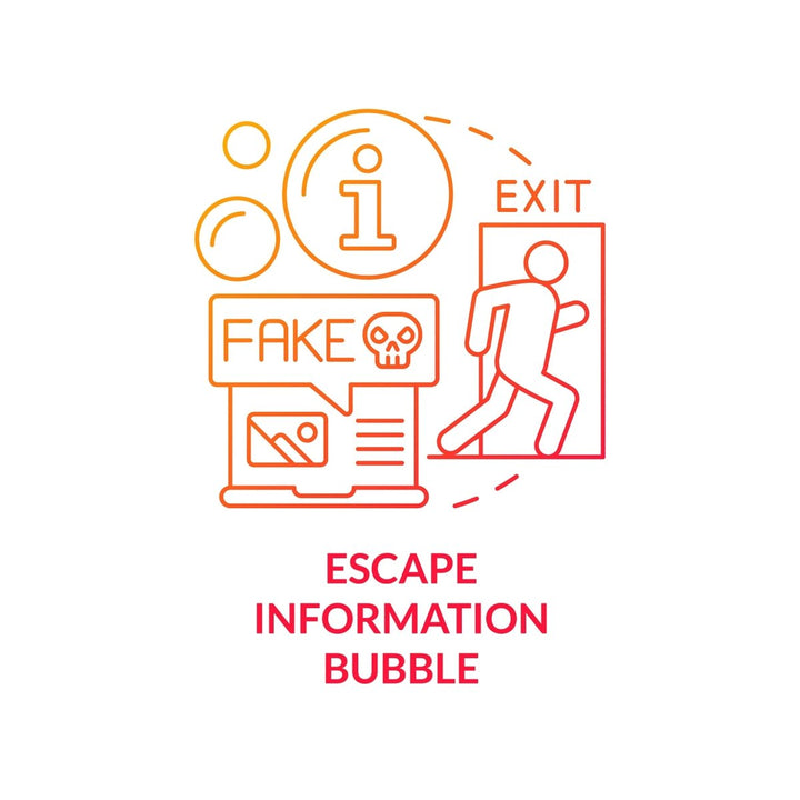 Escape information bubble red gradient concept icon