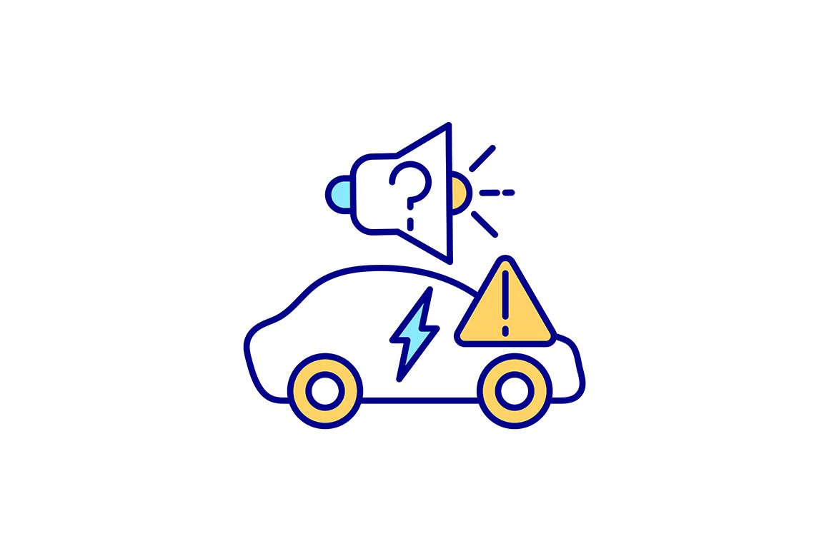 EV features RGB color icons set