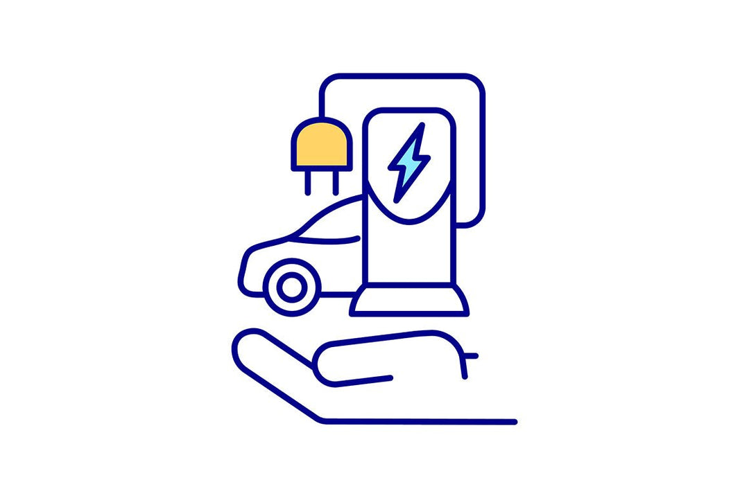 EV features RGB color icons set