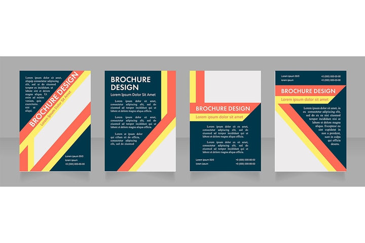 Event advertising blank brochure layout design set