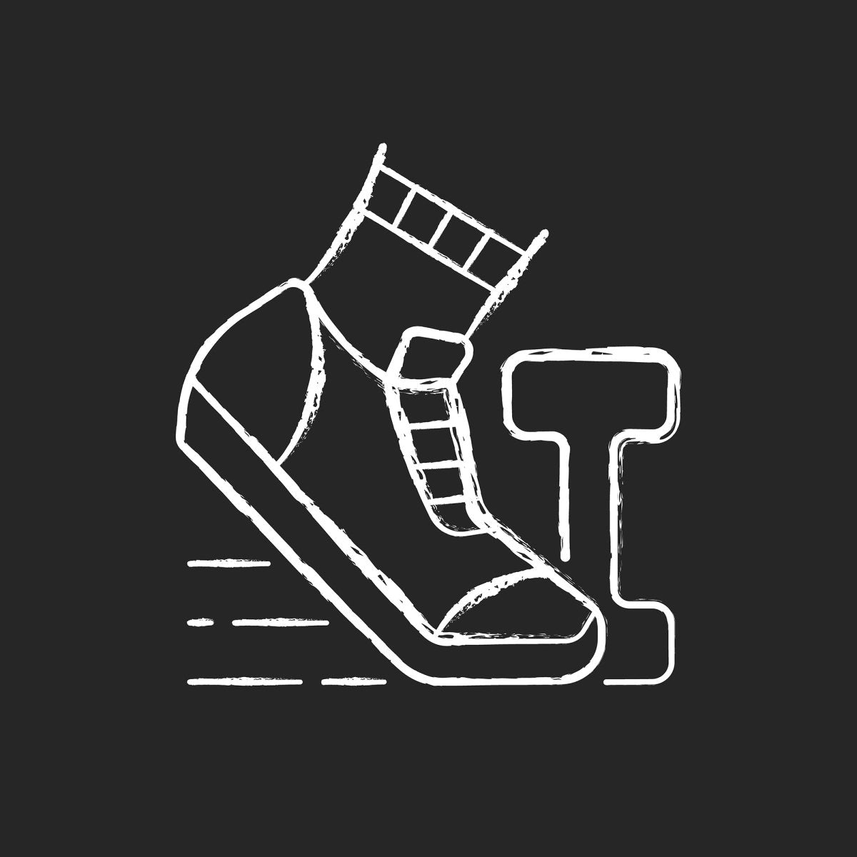 Everyday routine chalk white icons set on dark background