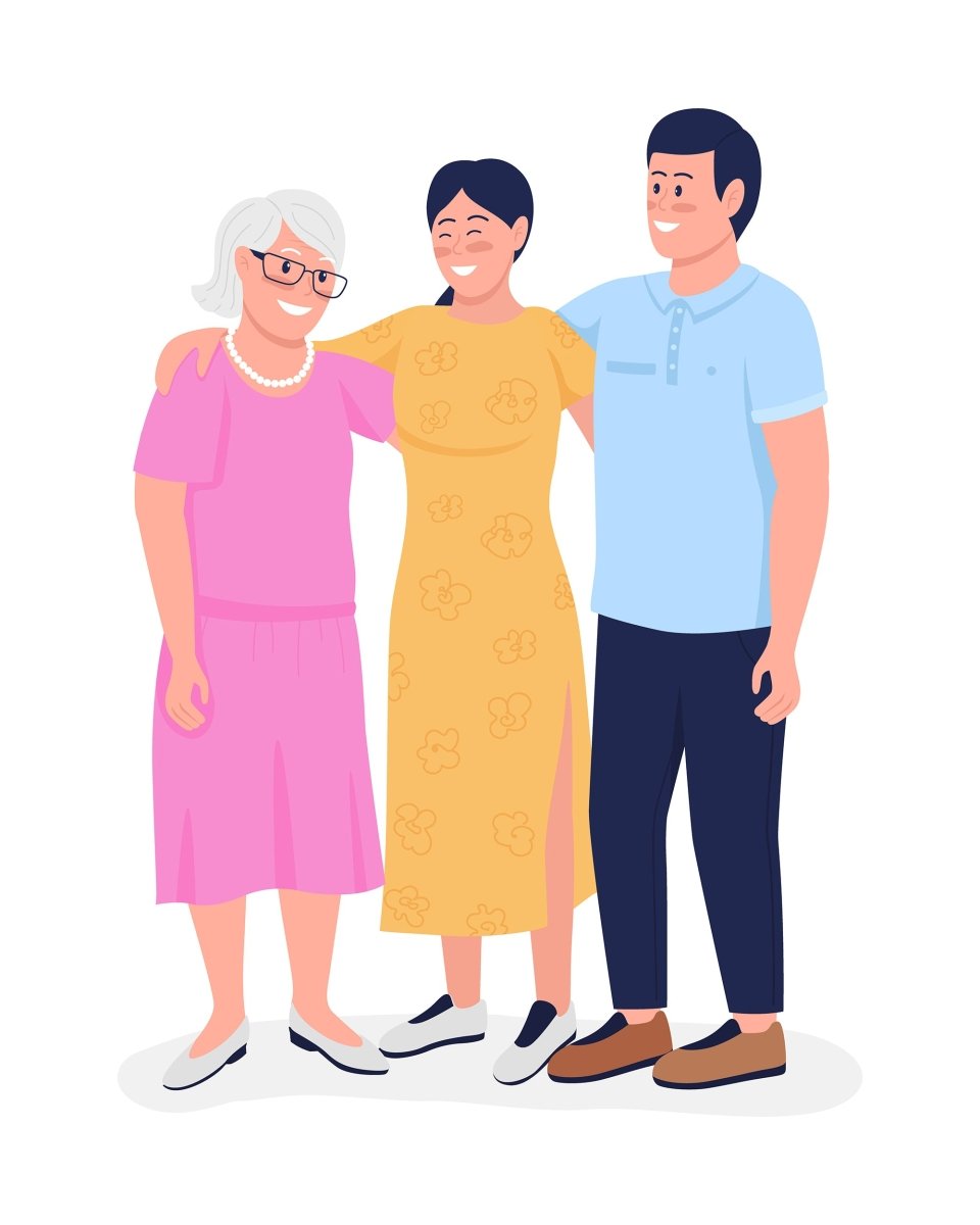Expressing love color vector characters bundle
