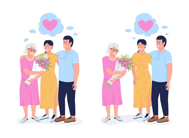 Expressing love color vector characters bundle
