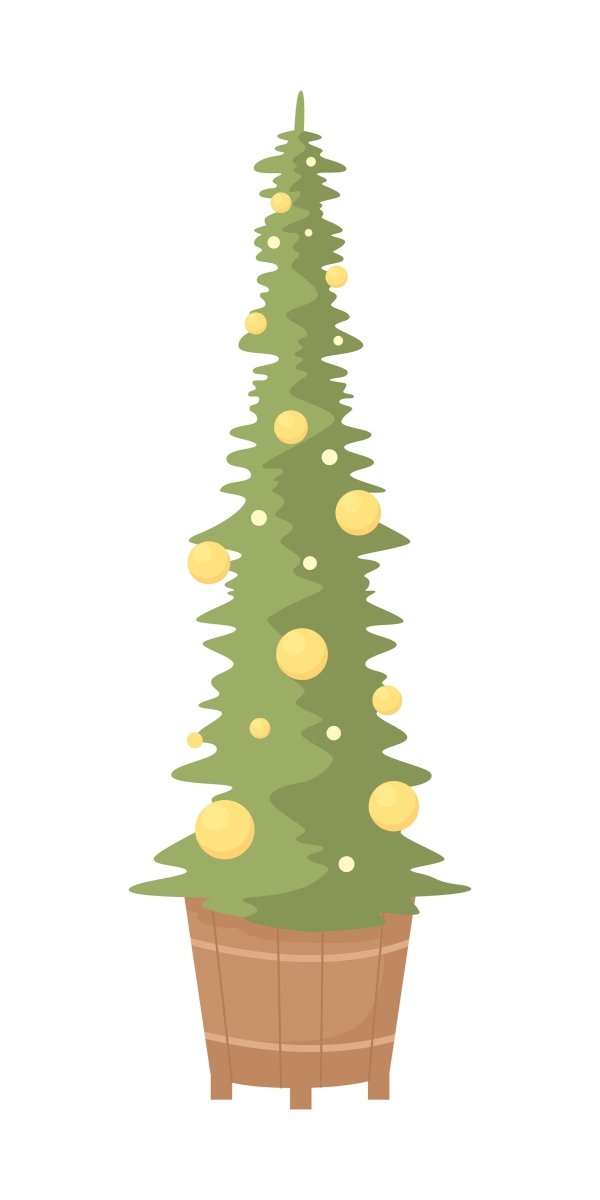 Extraordinary christmas tree semi flat color vector object