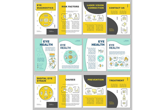 Eye health brochure template set