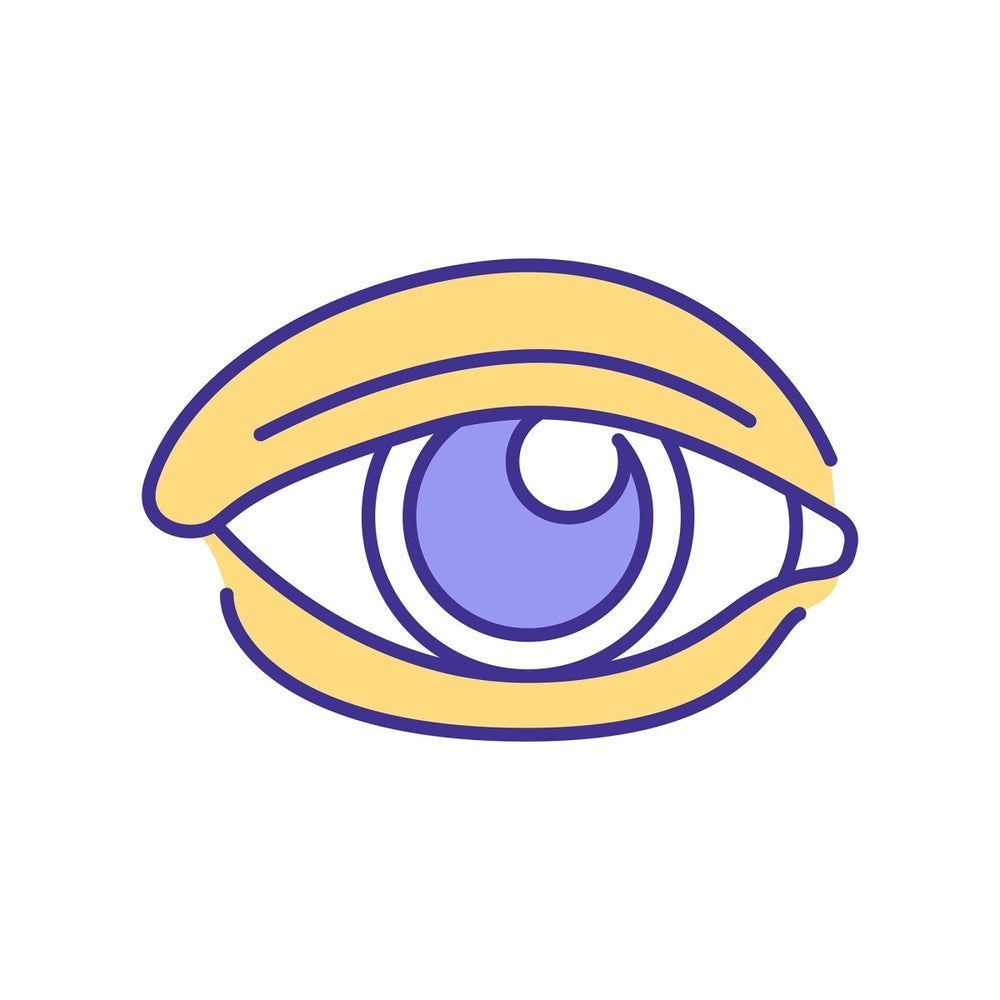 Eye health RGB color icons set