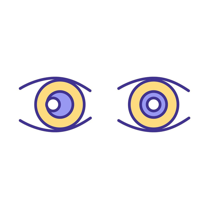 Eye health RGB color icons set
