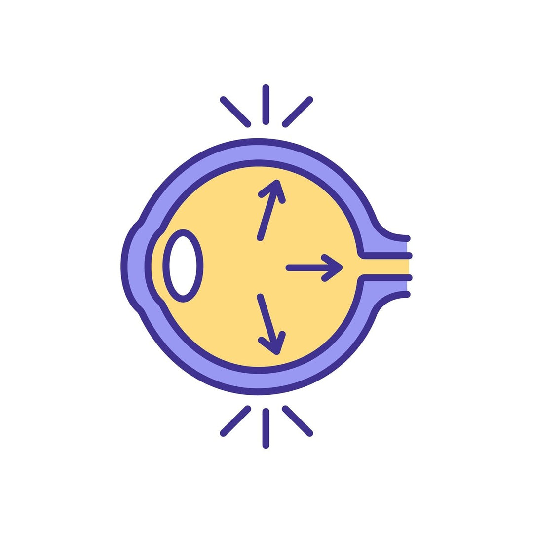 Eye health RGB color icons set