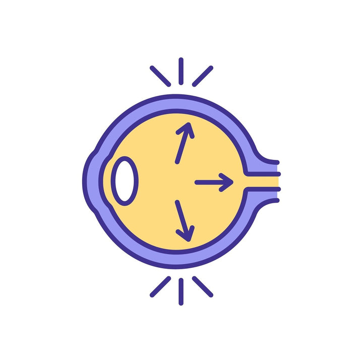 Eye health RGB color icons set
