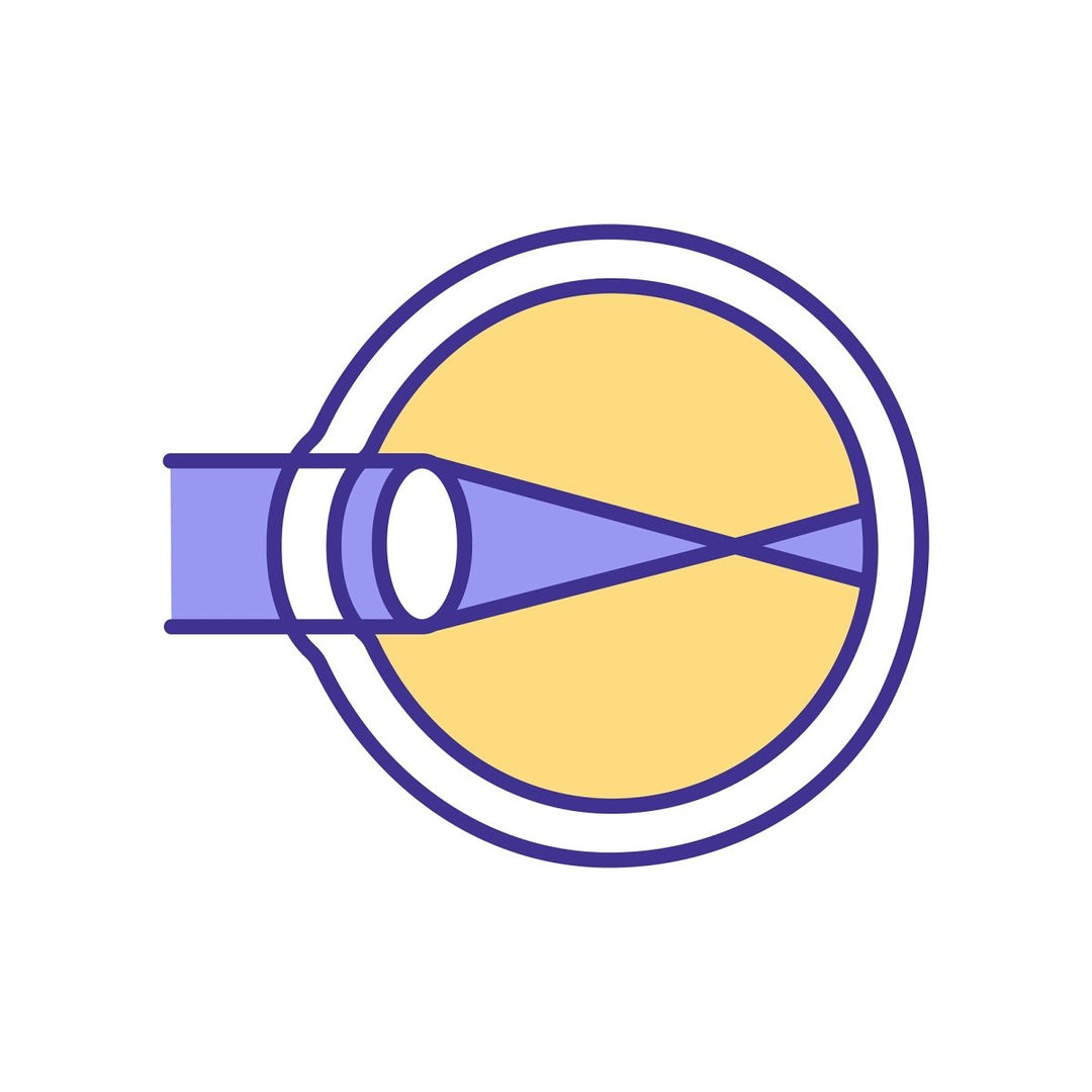 Eye health RGB color icons set
