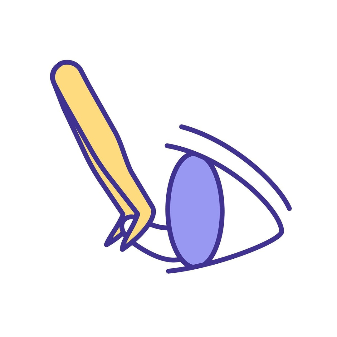 Eye health RGB color icons set