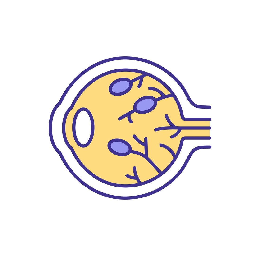 Eye health RGB color icons set
