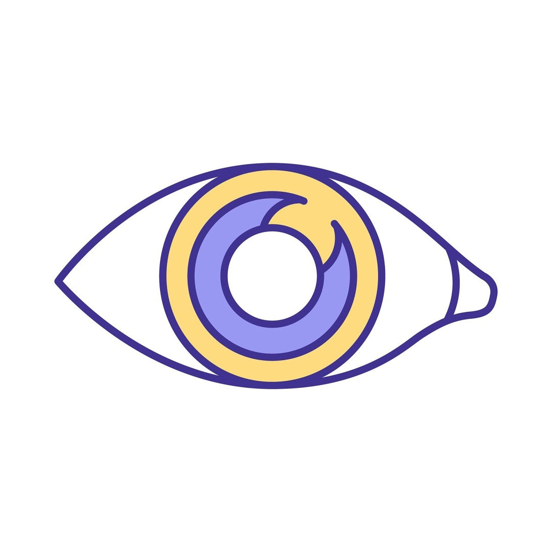 Eye health RGB color icons set