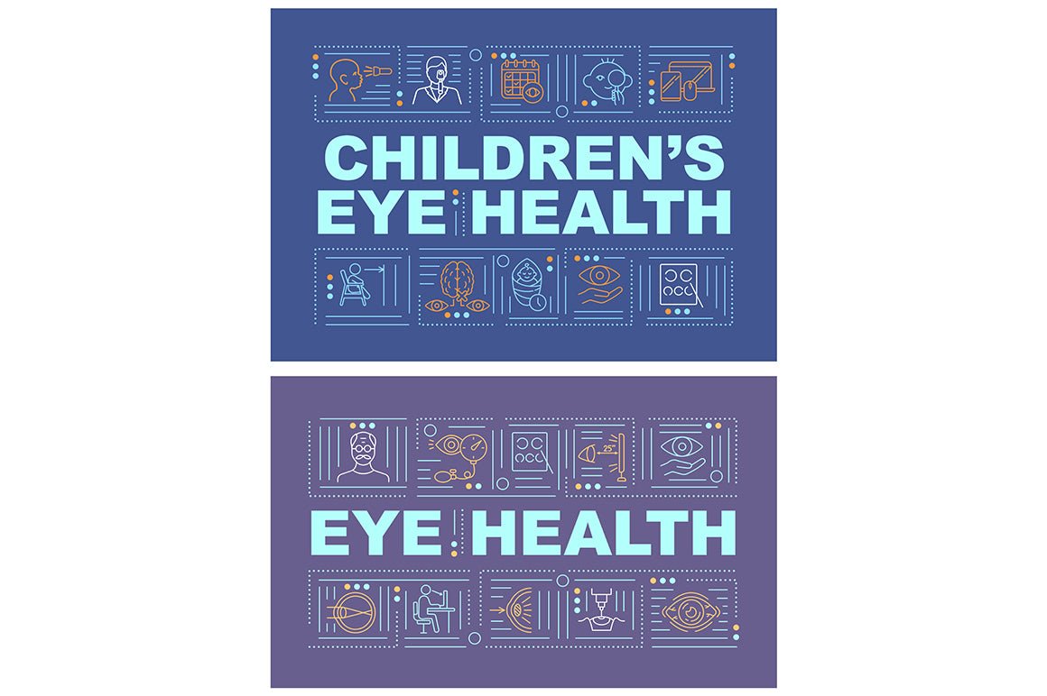 Eye health word concepts banner set
