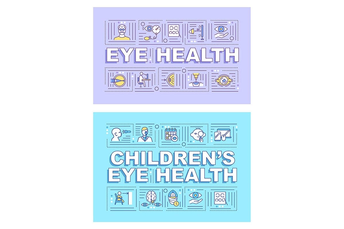 Eye health word concepts banner set