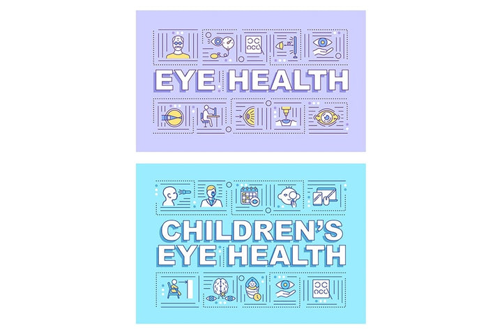 Eye health word concepts banner set
