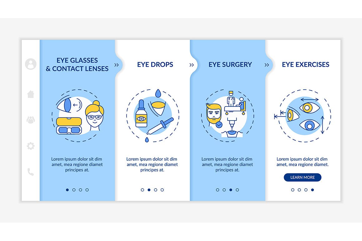 Eye screening onboarding vector template bundle