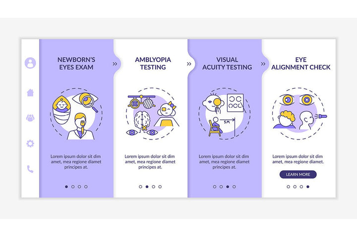 Eye screening onboarding vector template bundle