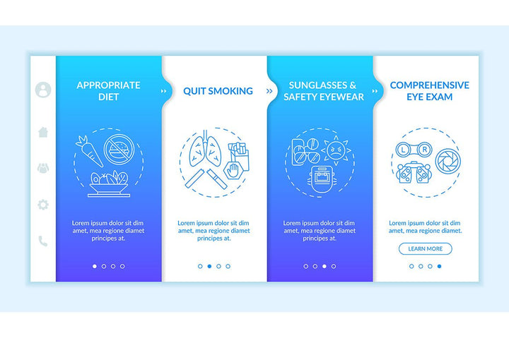 Eye screening onboarding vector template bundle