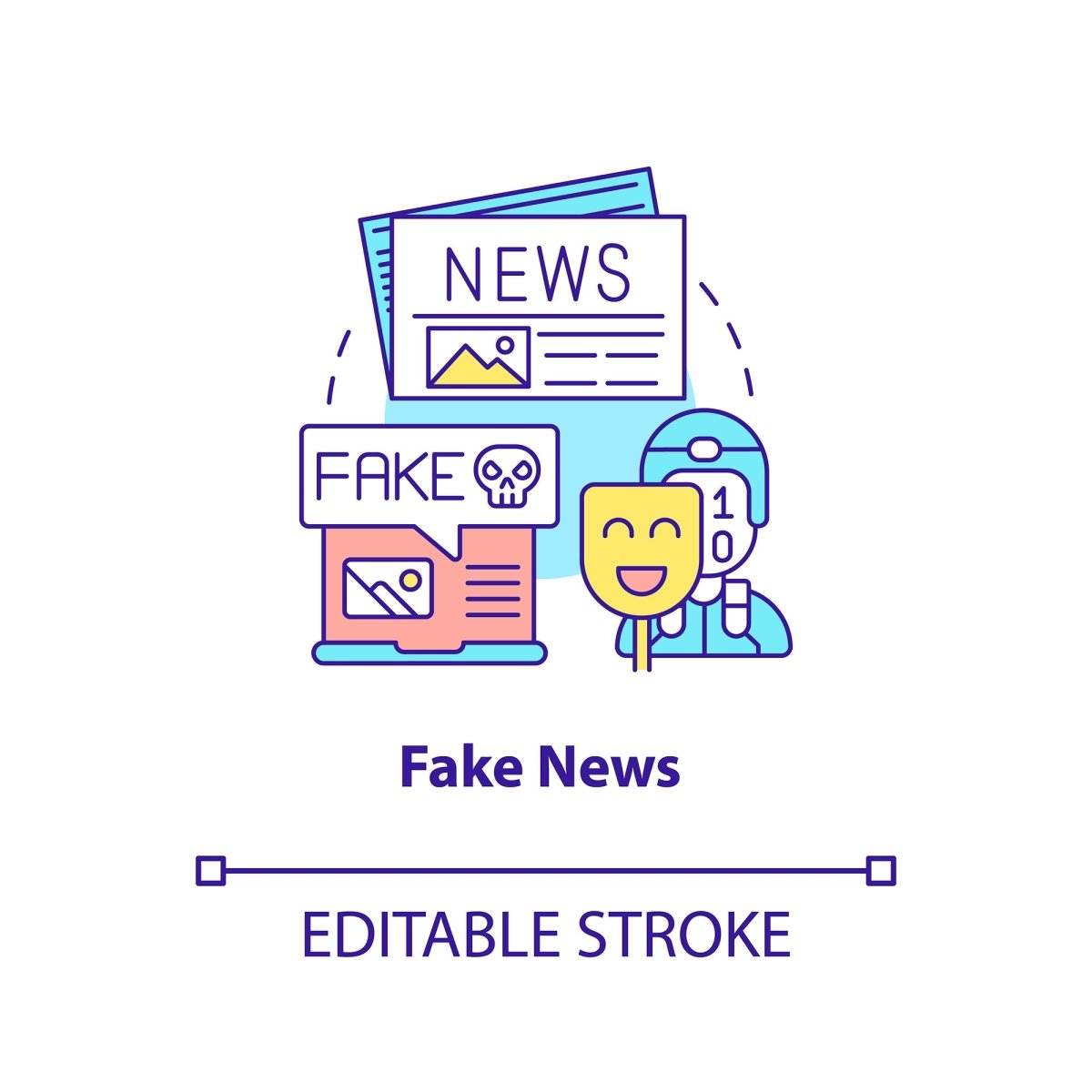 Fake news concept icon