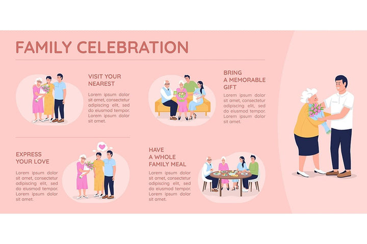 Family celebration vector template bundle