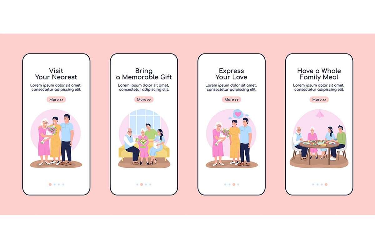 Family celebration vector template bundle