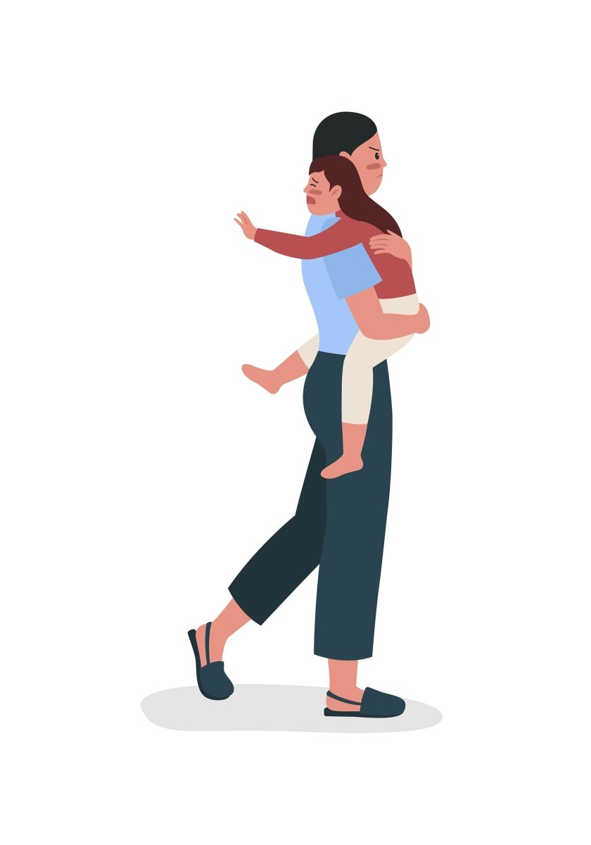 Family conflict flat color vector detailed character set