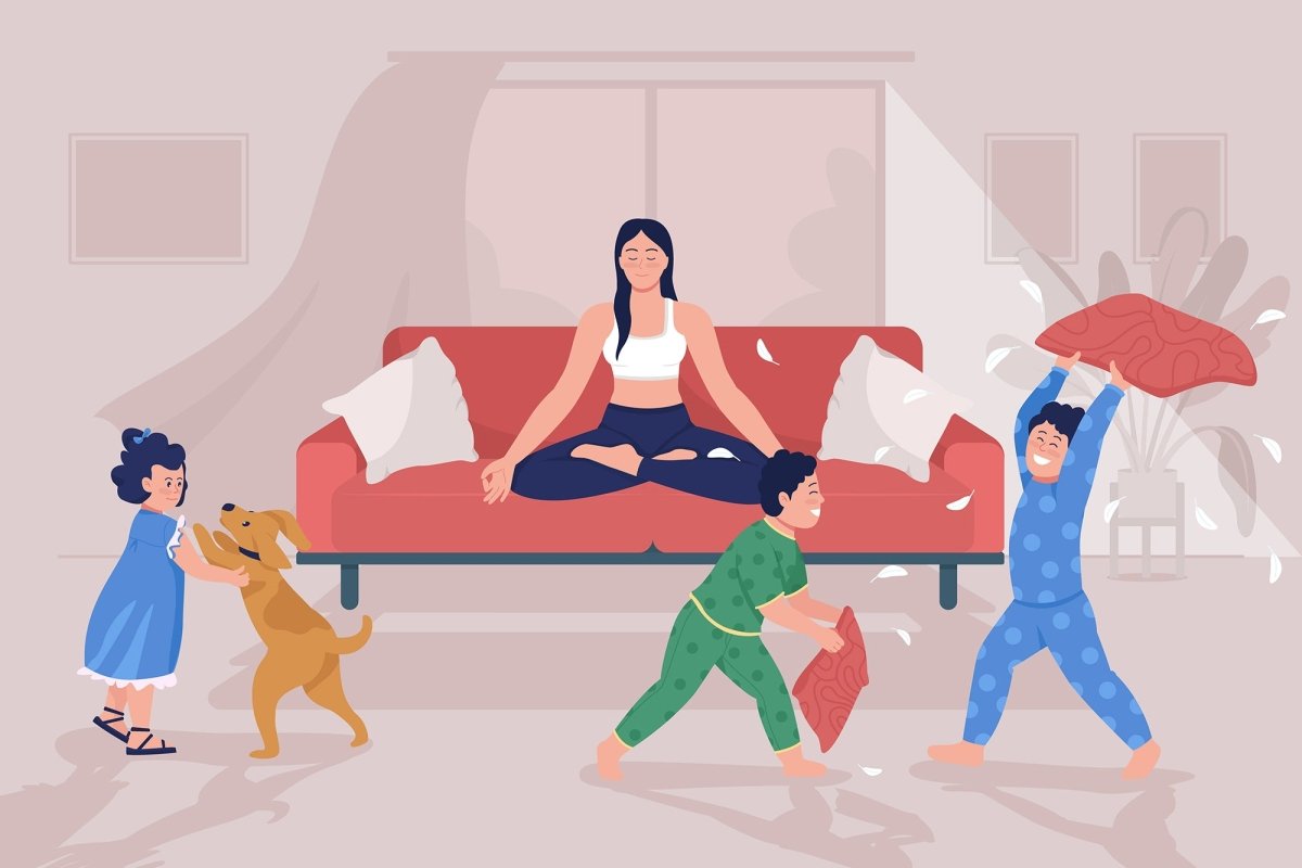 Family illustrations flat color vector bundle