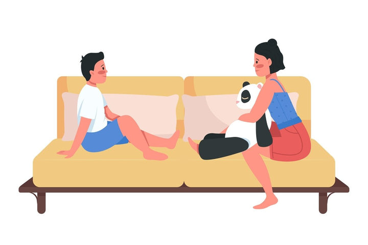 Family illustrations flat color vector bundle
