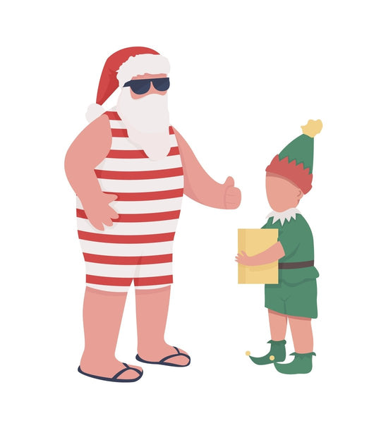 Family on Christmas semi flat color vector characters set
