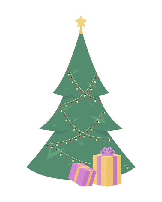 Family on Christmas semi flat color vector characters set
