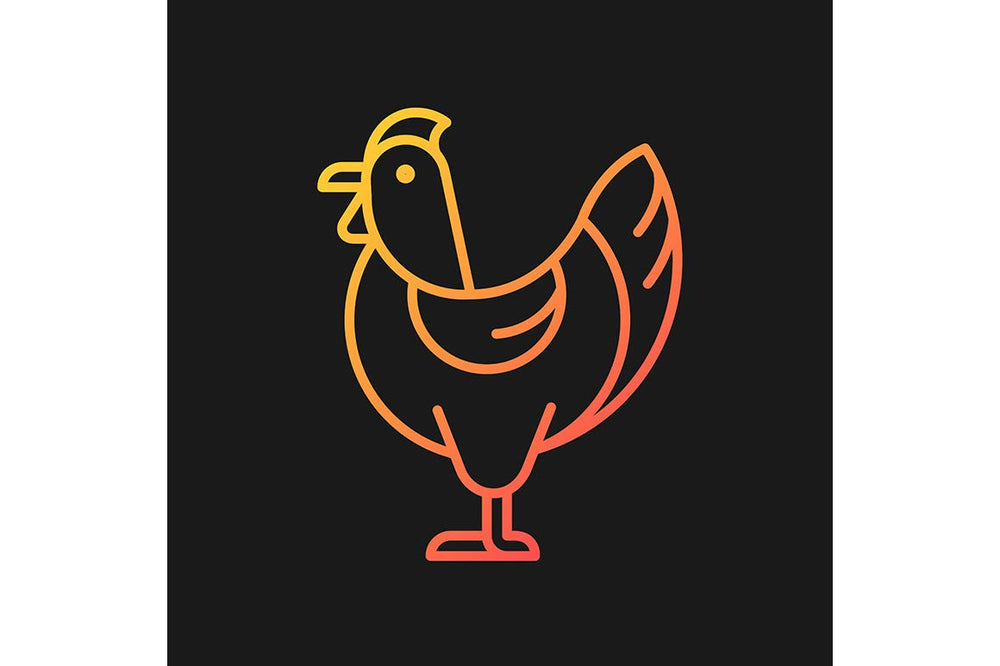 Farm birds for poultry gradient icons set for dark and light mode