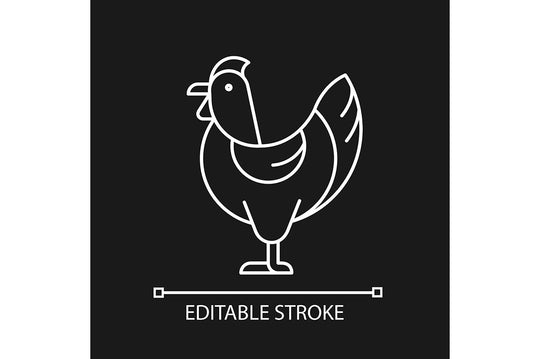 Farm birds for poultry linear icons set for dark and light mode