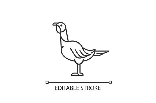 Farm birds for poultry linear icons set for dark and light mode