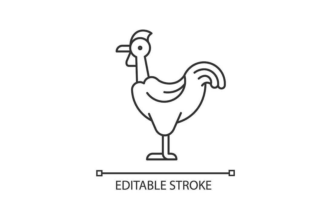 Farm birds for poultry linear icons set for dark and light mode