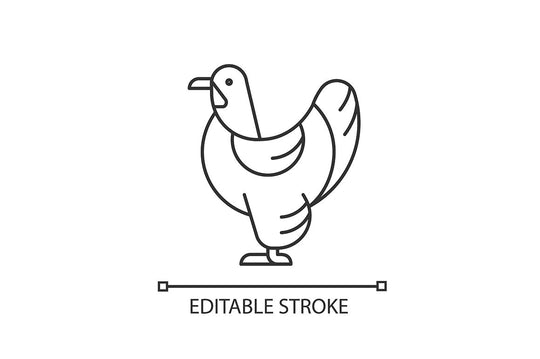 Farm birds for poultry linear icons set for dark and light mode