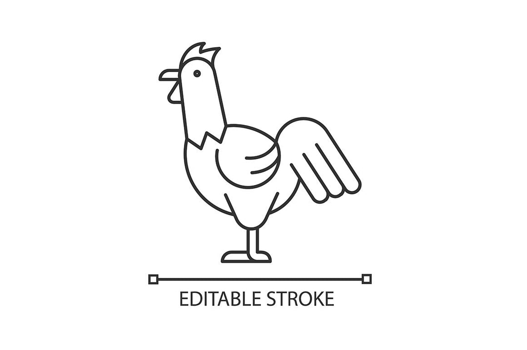 Farm birds for poultry linear icons set for dark and light mode