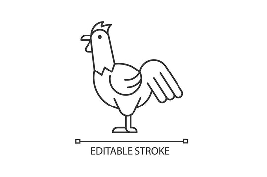 Farm birds for poultry linear icons set for dark and light mode