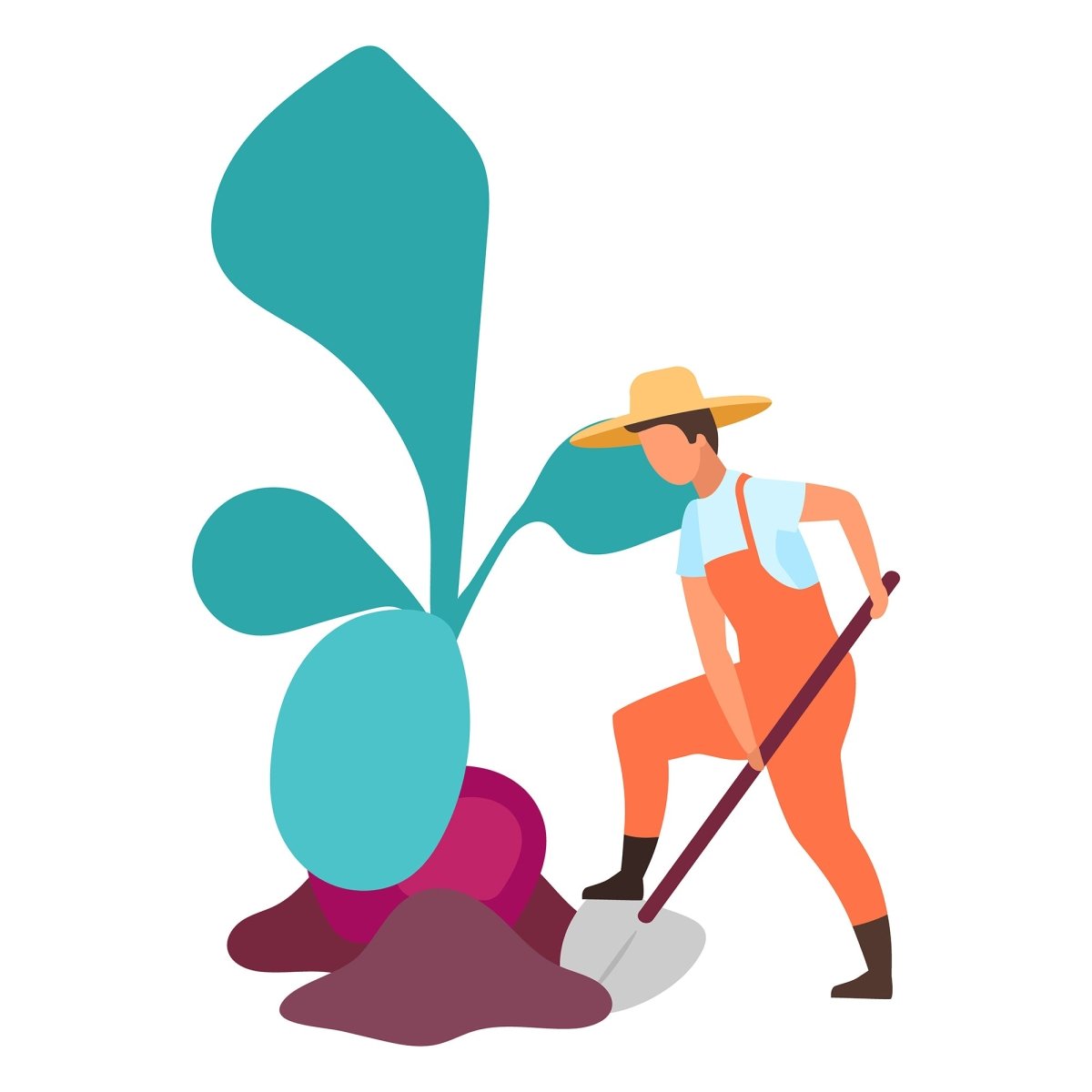 Farm flat vector illustrations set