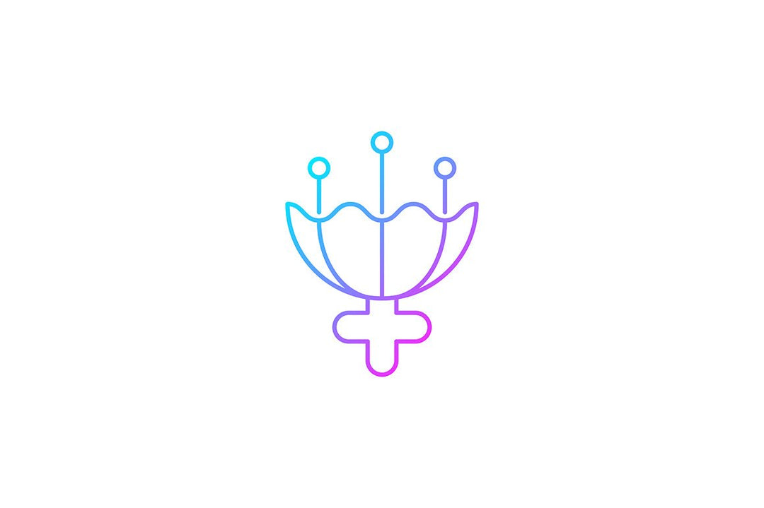 Feminism symbols gradient icons set for dark and light mode
