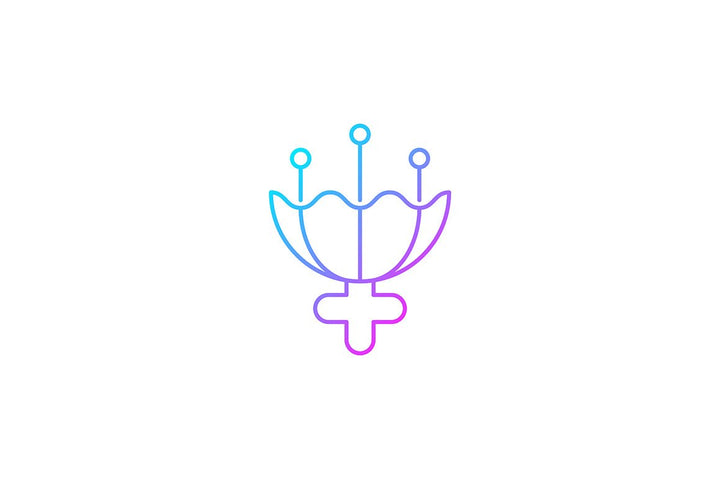 Feminism symbols gradient icons set for dark and light mode