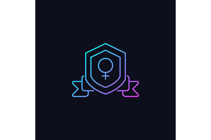 Feminism symbols gradient icons set for dark and light mode