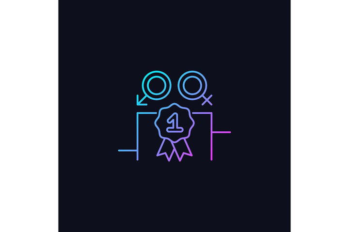 Feminism symbols gradient icons set for dark and light mode