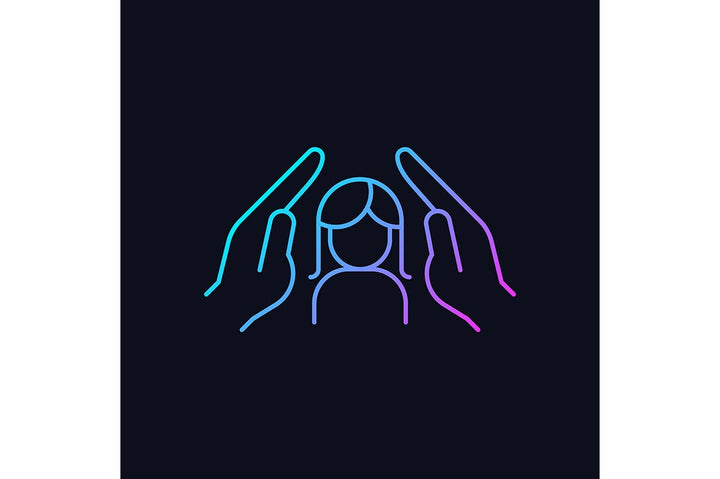 Feminism symbols gradient icons set for dark and light mode