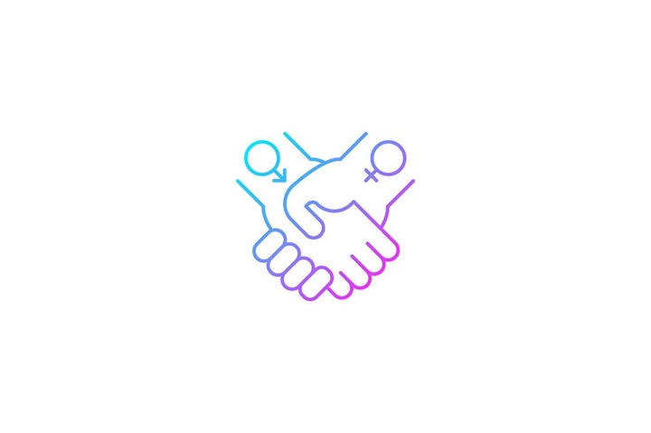 Feminism symbols gradient icons set for dark and light mode