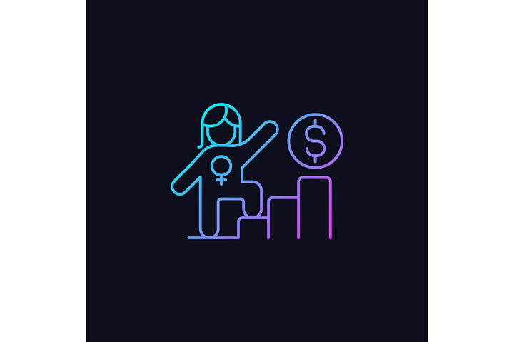 Feminism symbols gradient icons set for dark and light mode