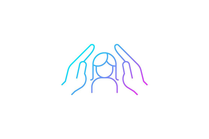Feminism symbols gradient icons set for dark and light mode