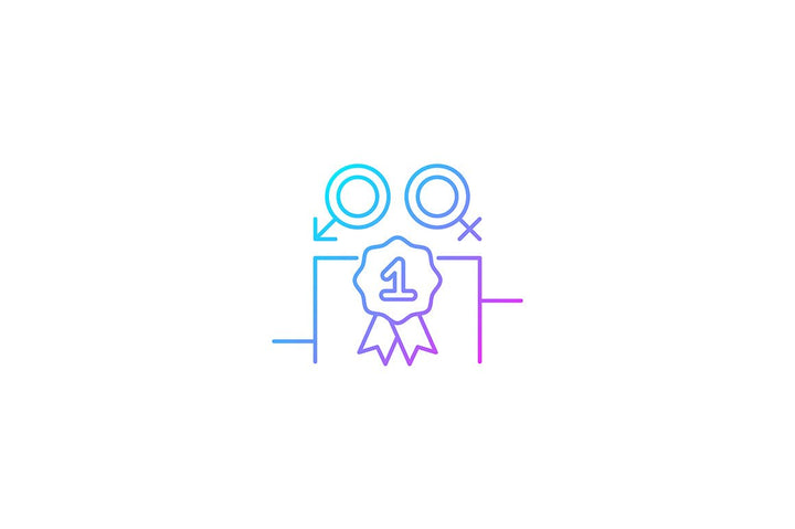 Feminism symbols gradient icons set for dark and light mode